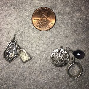 Satya sterling silver pendants lotus disc, ring